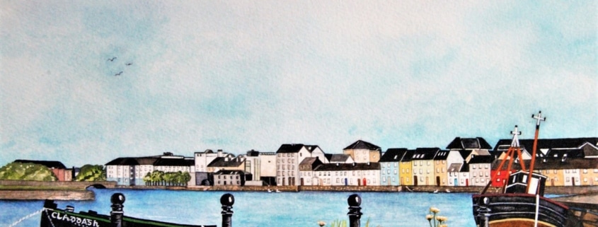 An Original Painting of the Claddage View in Watercolour by Galway Artist Pat Flannery.jpeg