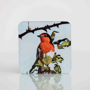 Coaster Set with Painting of a Robin Homeware Gifts.jpeg
