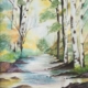 An Original Painting of a Stream amidst the Woodlands in Watercolour by Galway Artist Pat Flanery.jpeg