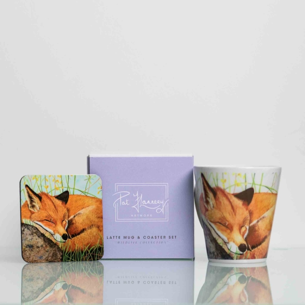 Mug and Coaster Set with Painting of an Irish Fox Homeware Gifts.jpeg
