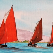 An Original Painting of Galway Hooker Boats Racing Home along the Wild Atlantic Way by Galway Painter Pat Flannery.jpeg