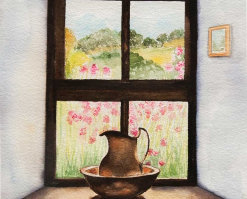 An Original Watercolour Painting of a Beautiful View from a Room by Galway Artist Pat Flannery.jpeg