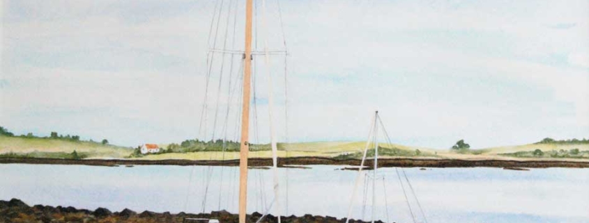 An Original Watercolour Painting of Sailboats Awaiting the Tide by Galway Artist Pat Flannery.jpeg