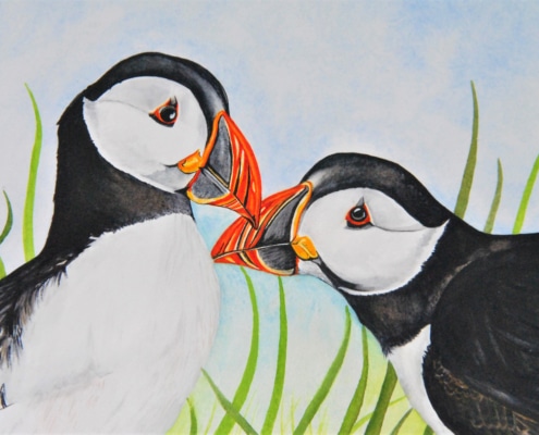 An Original Watercolour Painting of Love Bids Depicting Togetherness by Galway Artist Pat Flannery.jpeg