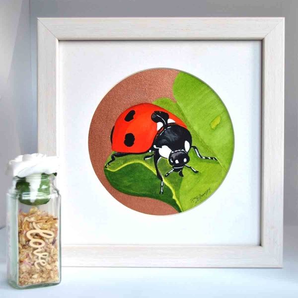 A Beautiful Framed Painting of Lady Bird by Galway Artist Pat Flanery.jpeg